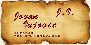 Jovan Vujović vizit kartica